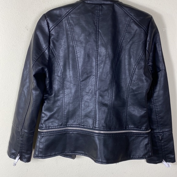 LIVERPOOL LOS ANGELES Convertible Faux-leather Moto Jacket In Black, Size XS - Picture 5 of 5